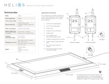 Load image into Gallery viewer, Helios dimmable LED work light specification sheet